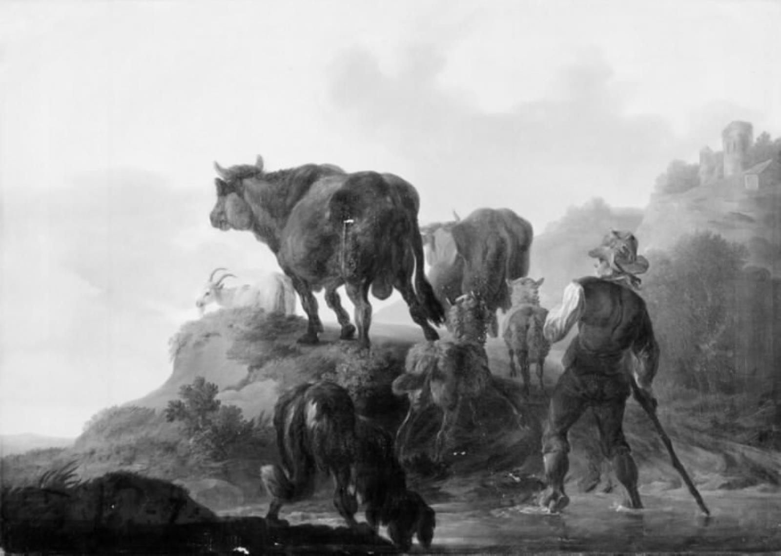 Christian David Gebauer, En hyrde driver okser, geder og får