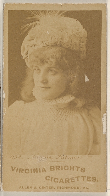 Allen & Ginter, Card 432, Minnie Palmer, from the Actors and Actresses series (N45, Type 1) for Virginia Brights Cigarettes