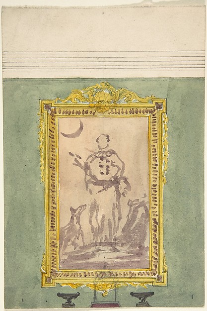 Anonymous, British, 19th century, Overmantel Picture with Diana