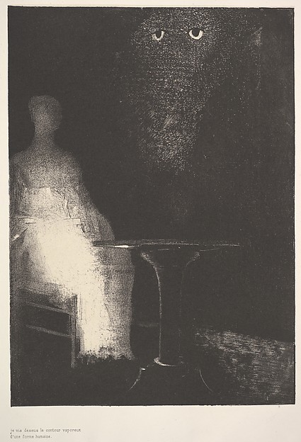 Odilon Redon, Below, I saw the vaporous contours of a human form