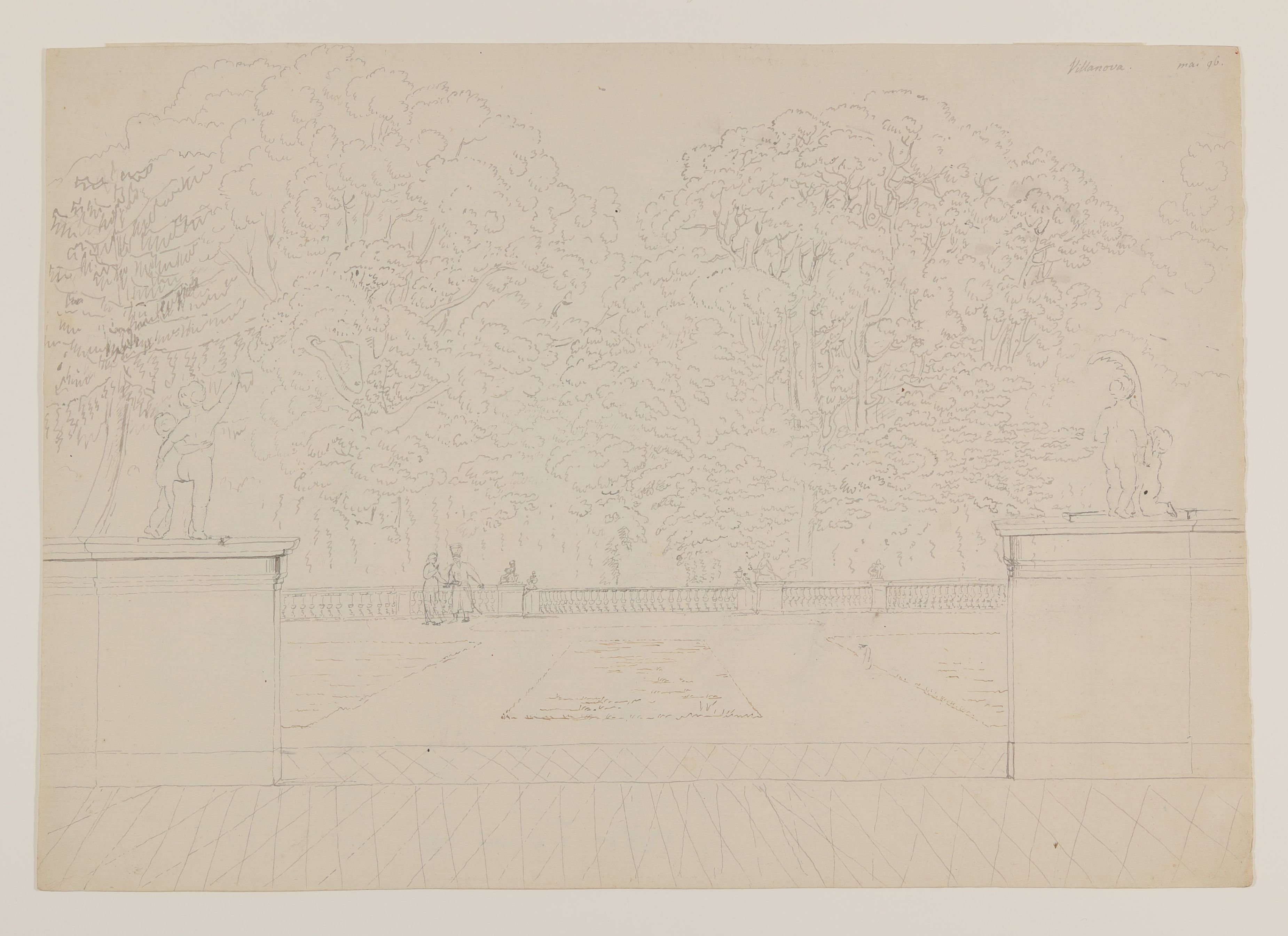 Gottlob Friedrich Konstantin von Stein, Blick von der Terrasse des Wilanów-Palasts in Warschau