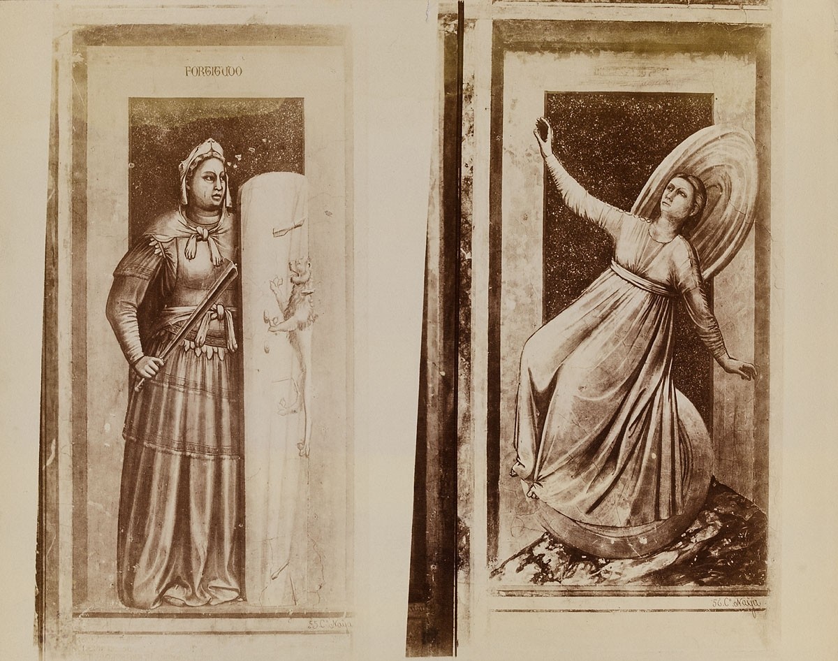 Carlo Naya, Padua - Arenakapelle: Tugenden und Laster, Iustitia und Iniustitia von Giotto
