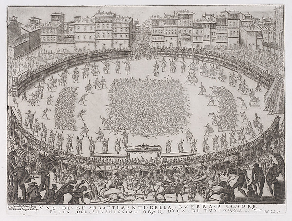 Jacques Callot, Reprint of Le Combat des Sections d'Infantrie (The Battle of the Sections of Infantry), from La Guerre d'Amour (Guerra d'Amore) (War of Love)