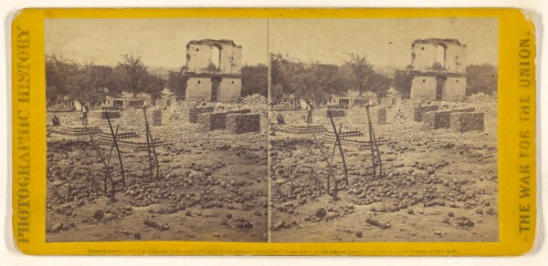 Edward and Henry T. Anthony & Co., Arsenal grounds, Richmond, Va., showing Ruins and shot and shell scattered around.
