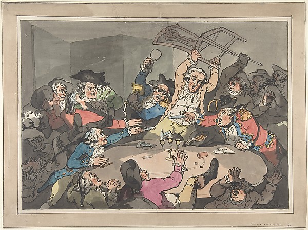 Thomas Rowlandson, Kick Up at a Hazard Table