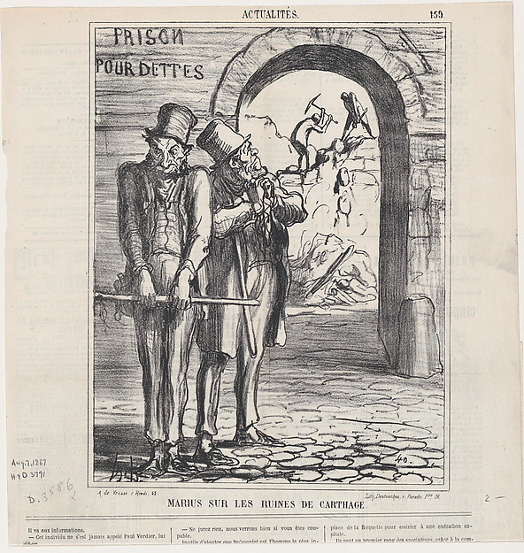 Honoré Daumier, Marius in the ruins of Carthage, from 'News of the day,' published in Le Charivari, August 7, 1867