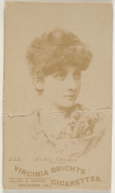 Allen & Ginter, Card 522, Leslie Chester, from the Actors and Actresses series (N45, Type 6) for Virginia Brights Cigarettes