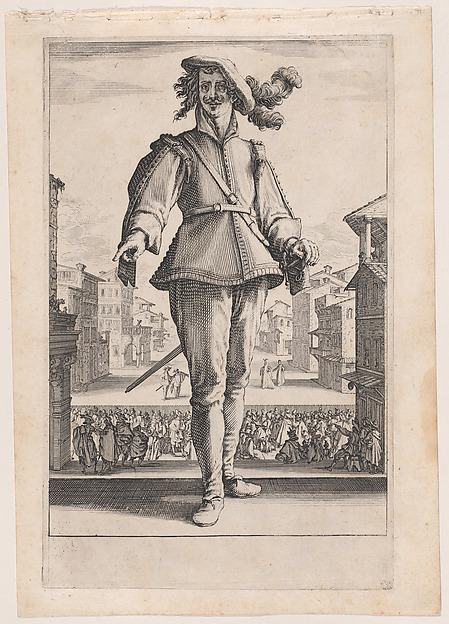 Jacques Callot, Le Captain ou L'Amoureux, from "Les Trois Pantalons pièces appélees Les Trois Acteurs" (The Three Pants also called the Three Actors)