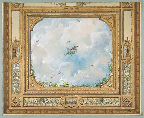 Jules-Edmond-Charles Lachaise, Design for a ceiling decorated with clouds and birds