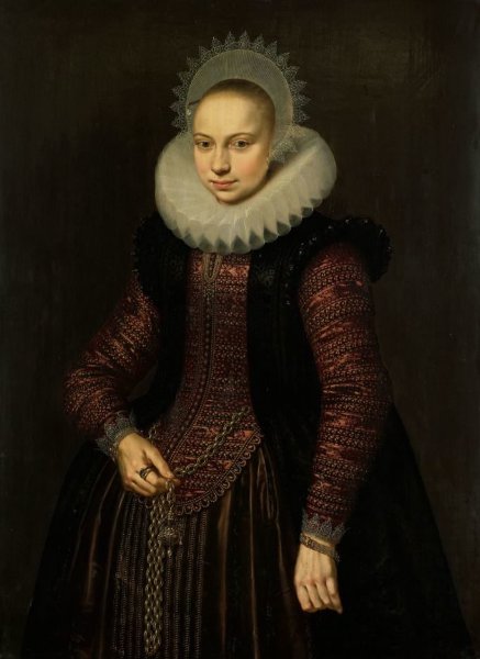 Cornelis van der Voort, Portrait of Brechtje Overrijn van Schoterbosch (1592-1618)