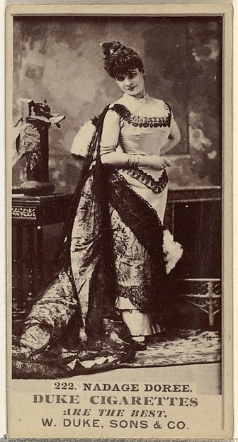 W. Duke, Sons & Co., Card Number 222, Nadage Doree, from the Actors and Actresses series (N145-7) issued by Duke Sons & Co. to promote Duke Cigarettes