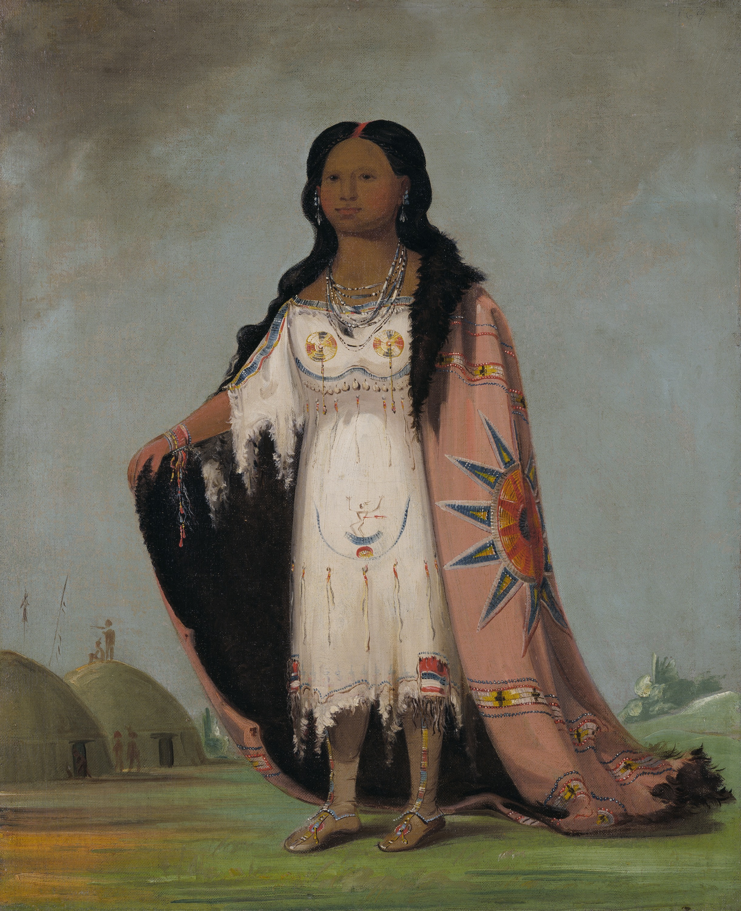 George Catlin, Pshán-shaw, Sweet-scented Grass, Twelve-year-old Daughter of Bloody Hand