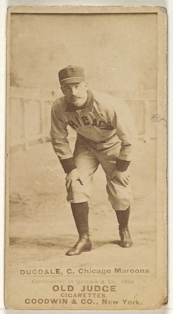 Goodwin & Company, Dan Dugdale, Catcher, Chicago Maroons, from the Old Judge series (N172) for Old Judge Cigarettes
