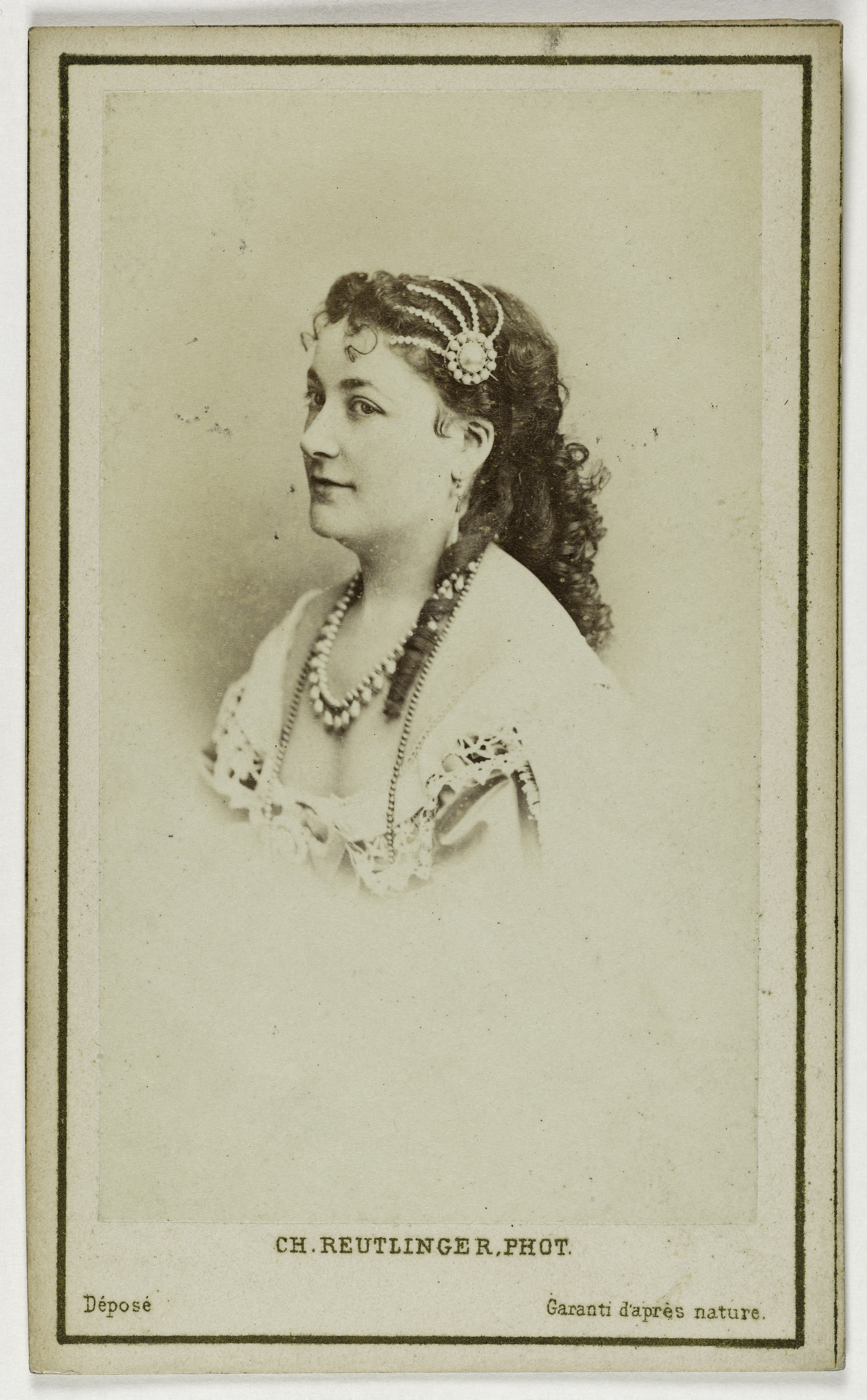 Charles Reutlinger, Portrait d'Elisabeth de Géraudon ou Gérandon, (dite aussi Volnay), (-1896), (actrice)
