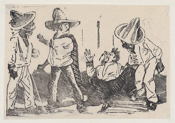 José Guadalupe Posada, Street fight between four men