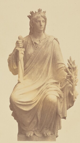 Édouard Baldus, ["La France", Sculpture by Augustin Alexandre Dumont, Decoration of the Louvre, Paris]