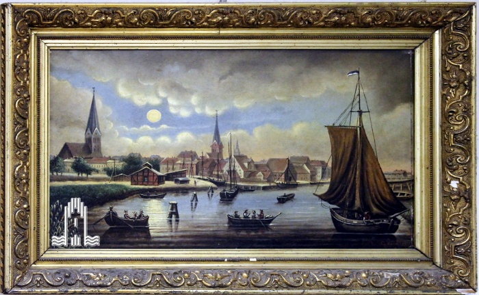 Unknown artist, Anklam von der Eisenbahnbrücke aus
