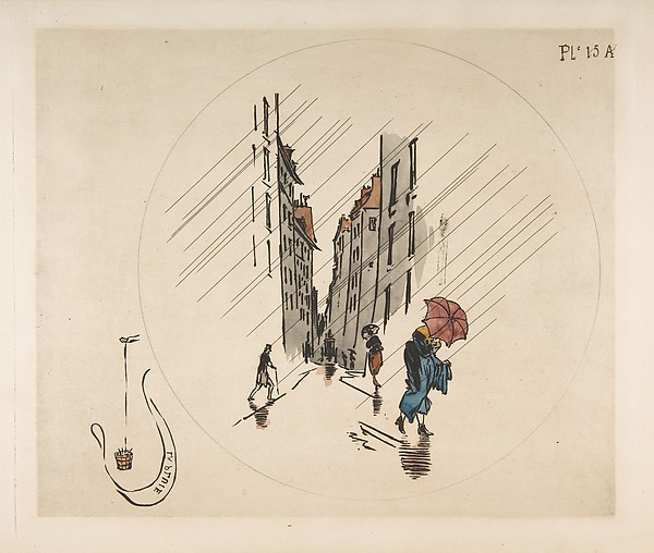 Félix Bracquemond, Decoration for a Plate: Rain
