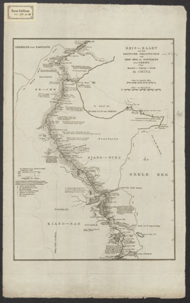 J. (1754-1816) (mapmaker) Allart, Reis - Kaart van het Britsche Gezantschap van Zhe-Hol in Tartarye over Peking: Naar Hang-Choe-Foe in China