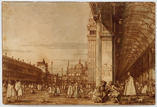 Canaletto (Giovanni Antonio Canal), Piazza San Marco from the Southwest Corner, with the Procuratie Nuove on the Right