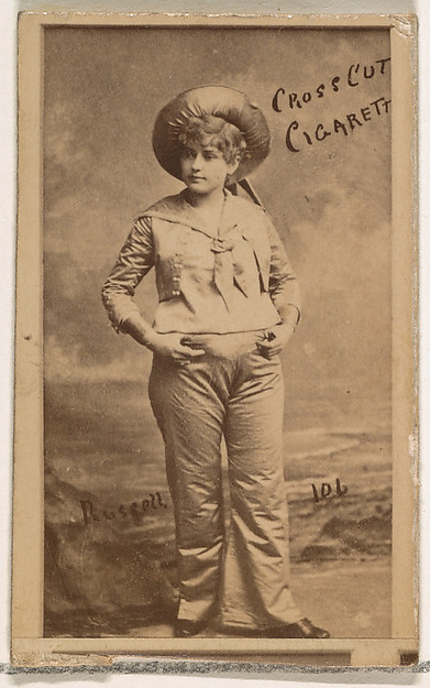 W. Duke, Sons & Co., Card Number 106, Lillian Russell, from the Actors and Actresses series (N145-1) issued by Duke Sons & Co. to promote Cross Cut Cigarettes