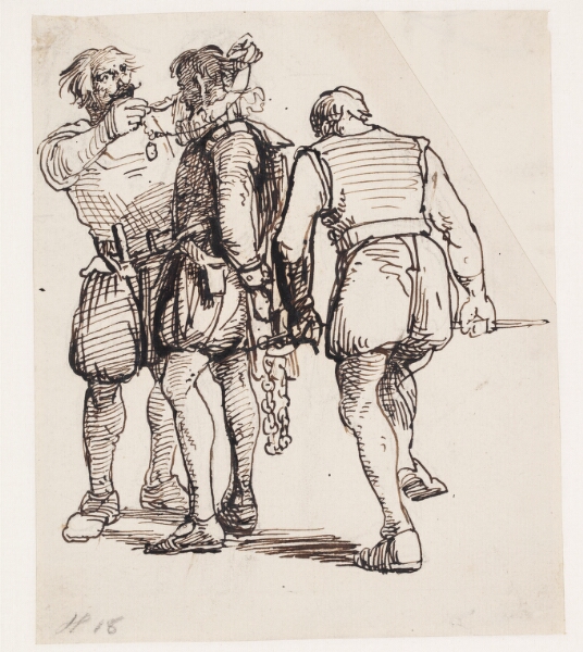 Wilhelm Marstrand, Gruppen med Rosenkrantz t.h. Chr. IV lader bødlen tage ordenskæden og sværdet fra falskneren Christopher Rosenkrantz