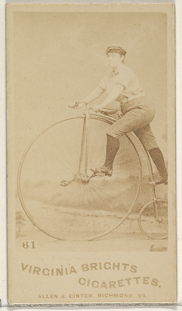 Allen & Ginter, Card 61, from the Girl Cyclists series (N49) for Virginia Brights Cigarettes