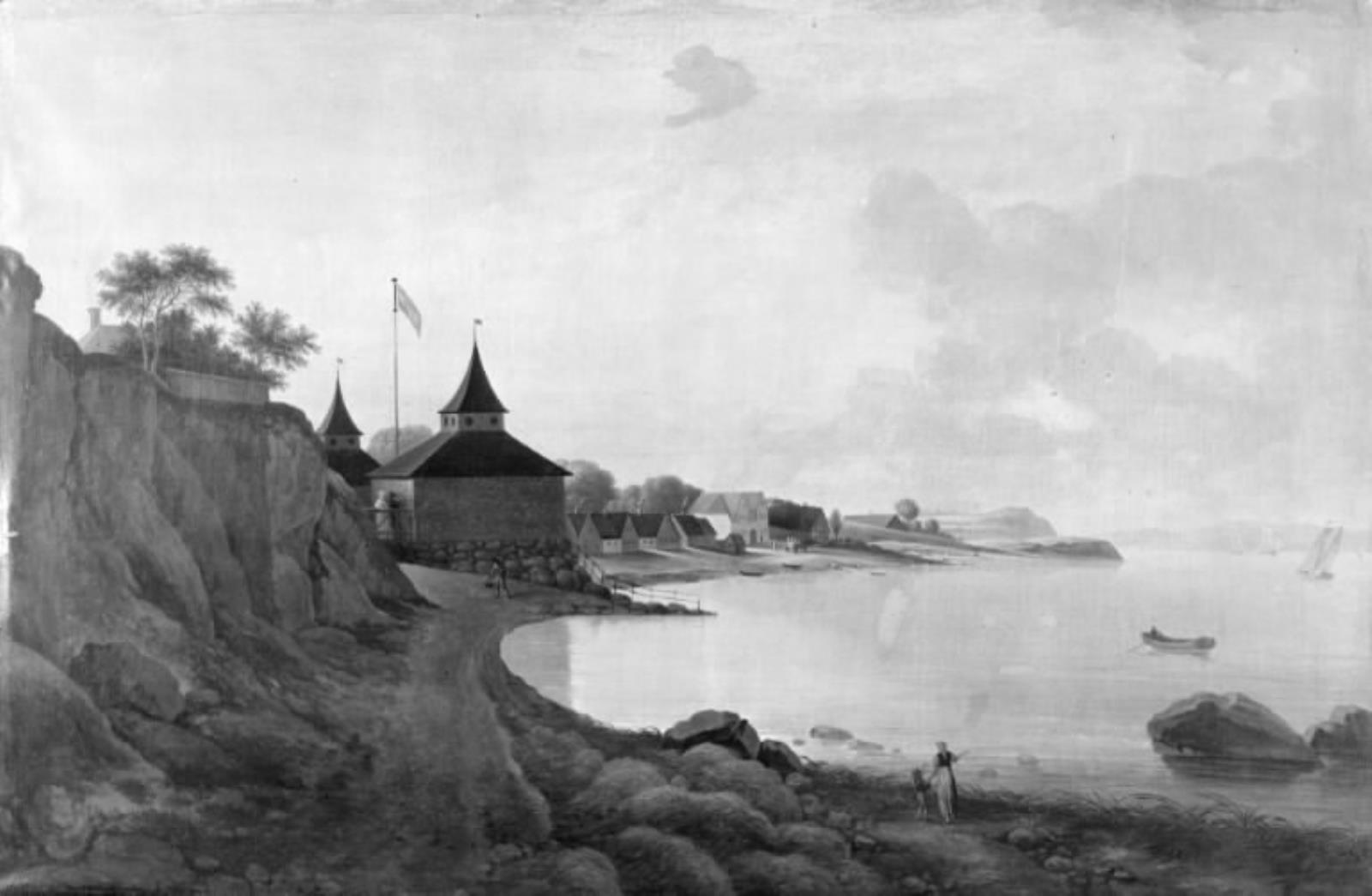 Christian David Gebauer, Landskab ved en bugt. Parti fra "Alexandria" ved Vedbæk