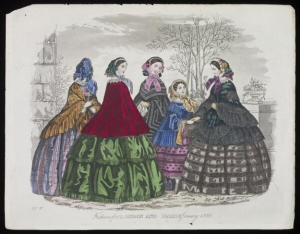 Unknown, London and Paris Fashions for January 1856