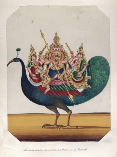 Unknown, One of sixteen mica paintings depicting Hindu deities and festival processions with decorated cars.