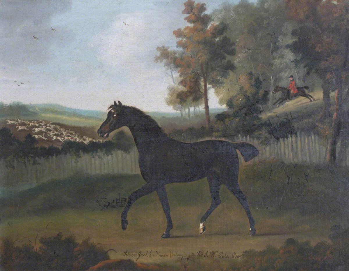 Francis Sartorius, 'Silver Jack', a Black Horse in a Field
