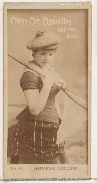 W. Duke, Sons & Co., Card Number 84, Agnes Miller, from the Actors and Actresses series (N145-2) issued by Duke Sons & Co. to promote Cross Cut Cigarettes