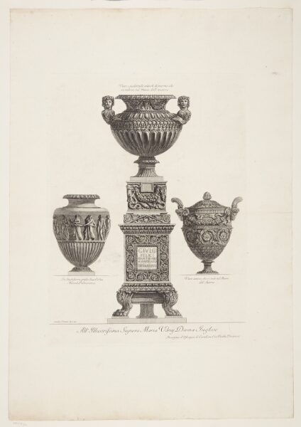 Giovanni Battista Piranesi, Tre vaser og en antik pedestal