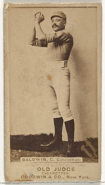 Goodwin & Company, Clarence Geoghan "Kid" Baldwin, Catcher, Cincinnati, from the Old Judge series (N172) for Old Judge Cigarettes