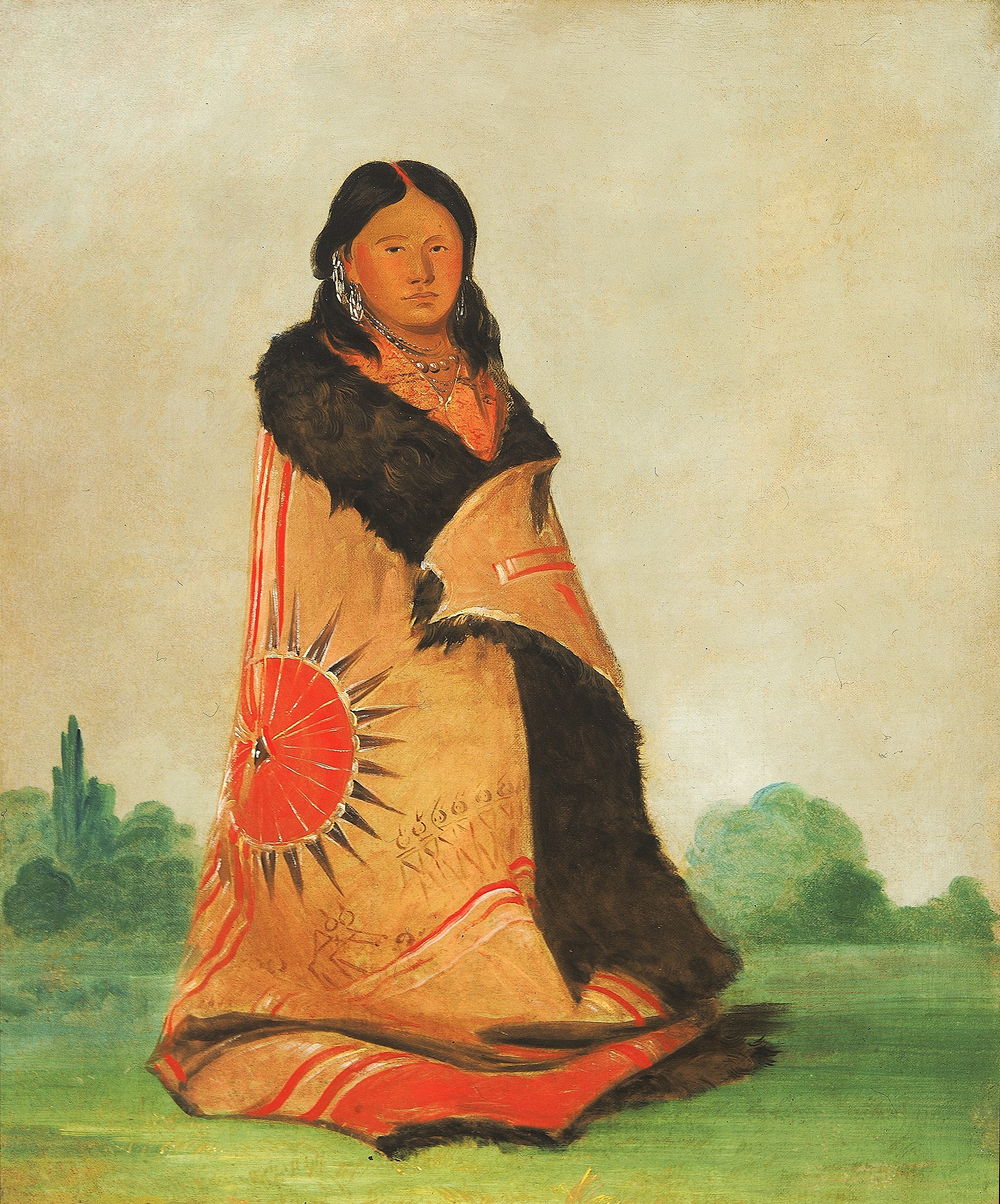 George Catlin, Mong-shóng-sha, Bending Willow, Wife of Great Chief