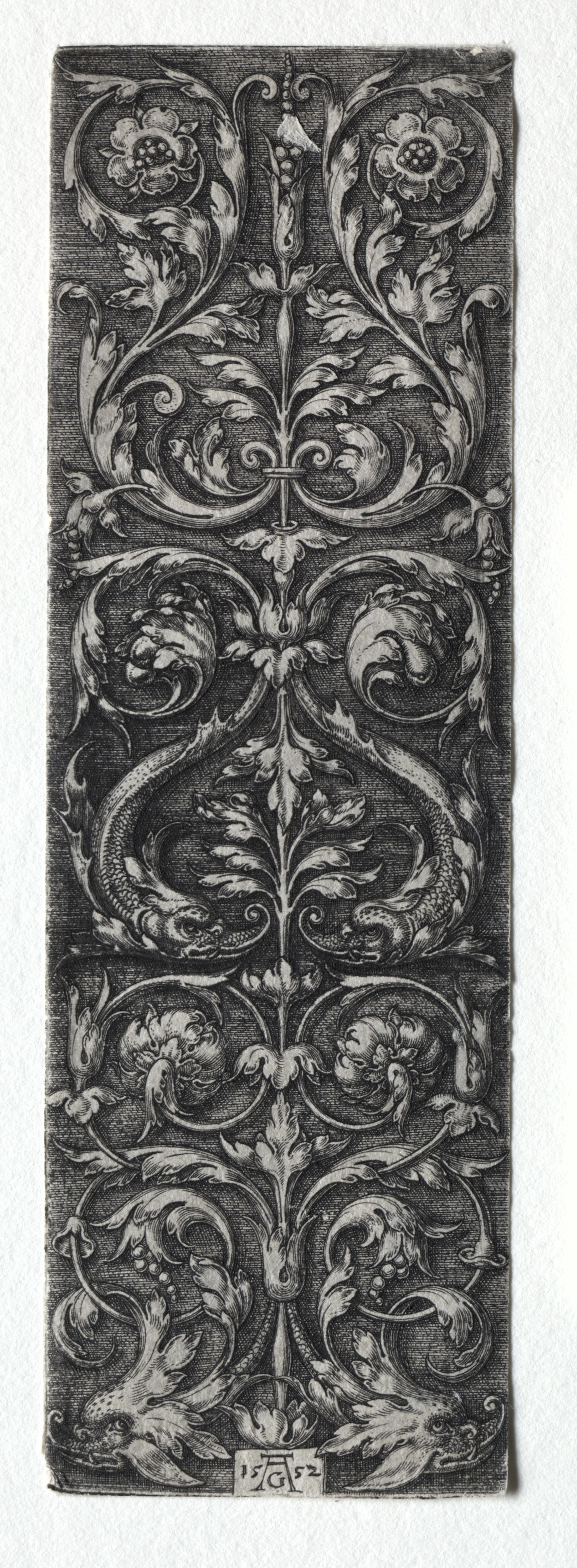 Heinrich Aldegrever, Ornament Design with Fishes