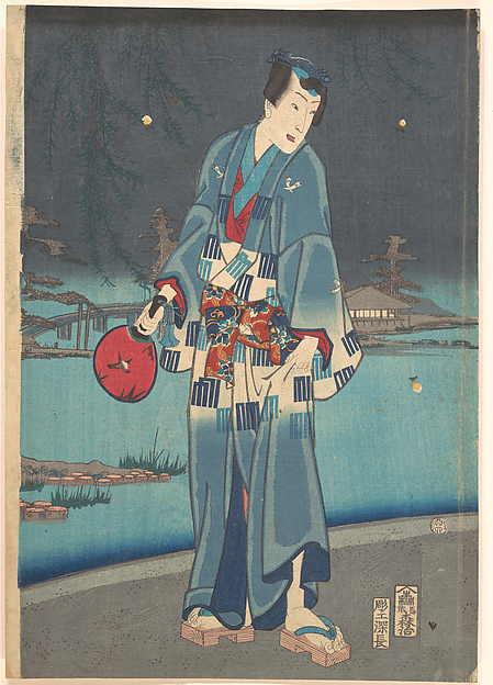 Toyohara Kunichika, Modern Genji – Firefly Viewing (Imayō genji shiken hotaru asobi)