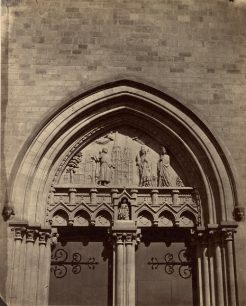 Charles Marville, [Detail of Saint-Jean-Baptiste-de-Belleville]