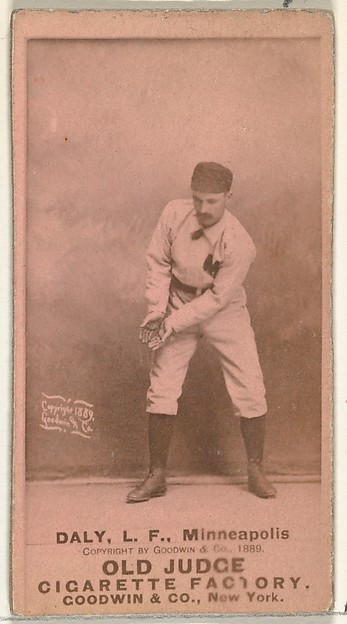 Goodwin & Company, James J. "Sun" Daly, Left Field, Minneapolis, from the Old Judge series (N172) for Old Judge Cigarettes