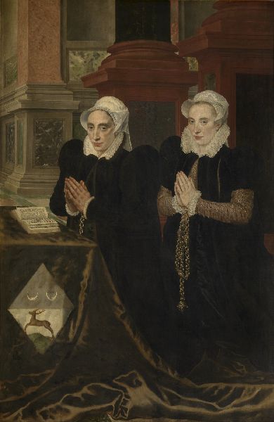 Adriaen Thomasz. Key, Maria de Deckere, Second Wife of Gillis de Smidt, and Béatrix, One of their Daughters
