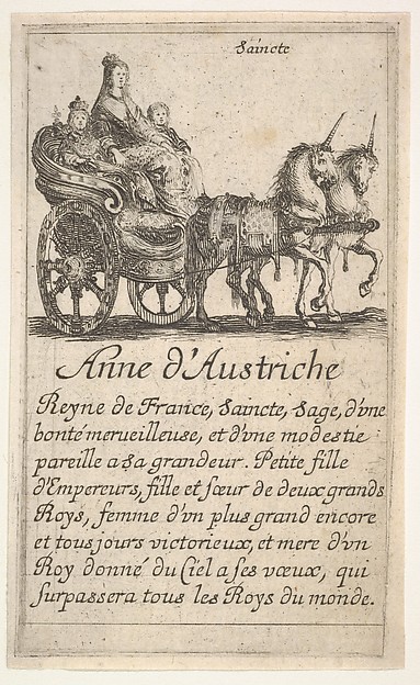 Stefano della Bella, Anne d'Austrische, from "The Game of Queens" (Le Jeu des Reines Renommées)
