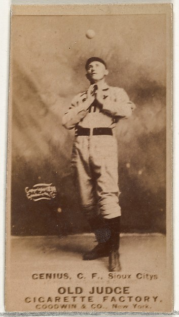 Goodwin & Company, C. Frank Genins, Center Field, Sioux City Corn Huskers, from the Old Judge series (N172) for Old Judge Cigarettes