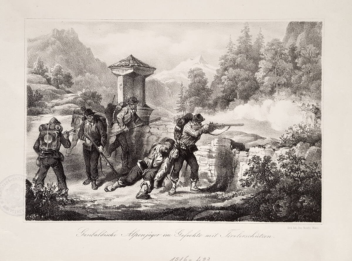 Anonym, Gefecht zwischen Garibaldischen Alpenjägern und Tiroler Schützen im Sardinischen Krieg 1859