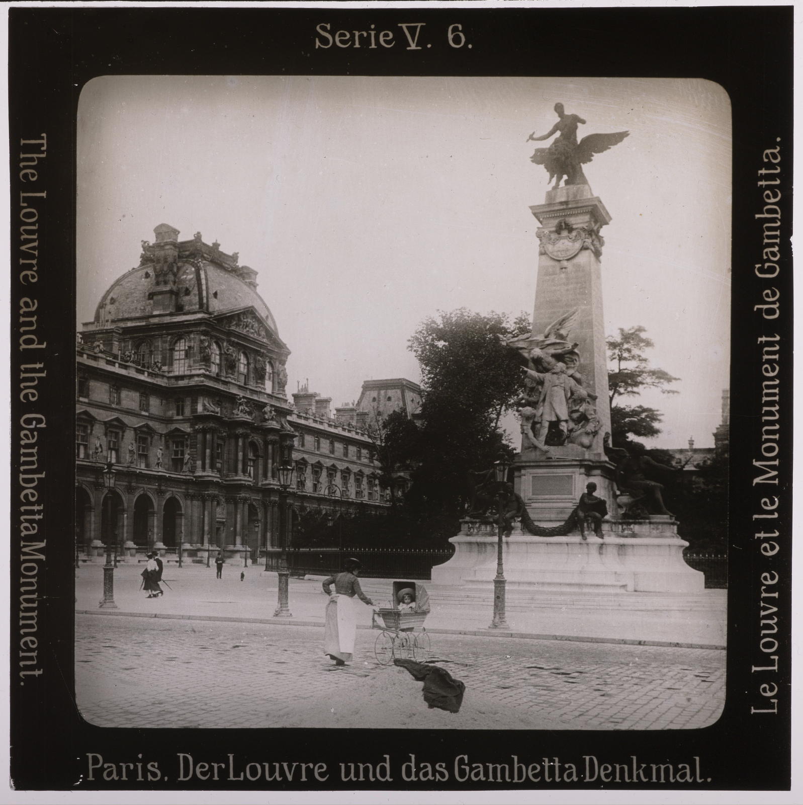 Desconegut, Paris. Der Louvre und das Gambetta Denkmal Projection für Alle