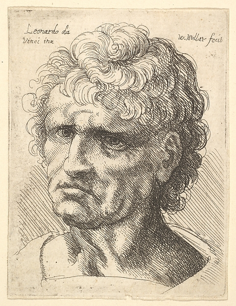 Wenceslaus Hollar, Head of a man with serious expression