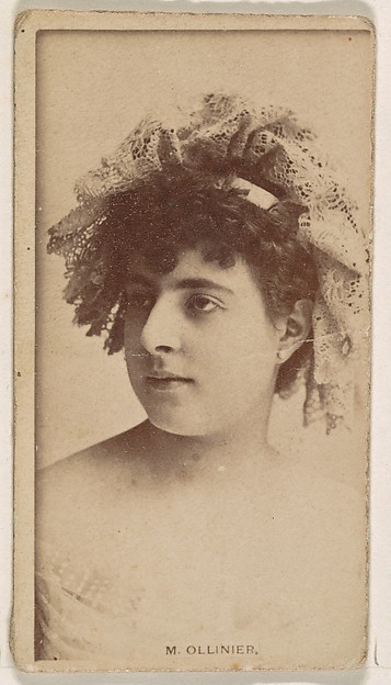 Kinney Brothers Tobacco Company, M. Ollinier, from the Actresses series (N245) issued by Kinney Brothers to promote Sweet Caporal Cigarettes