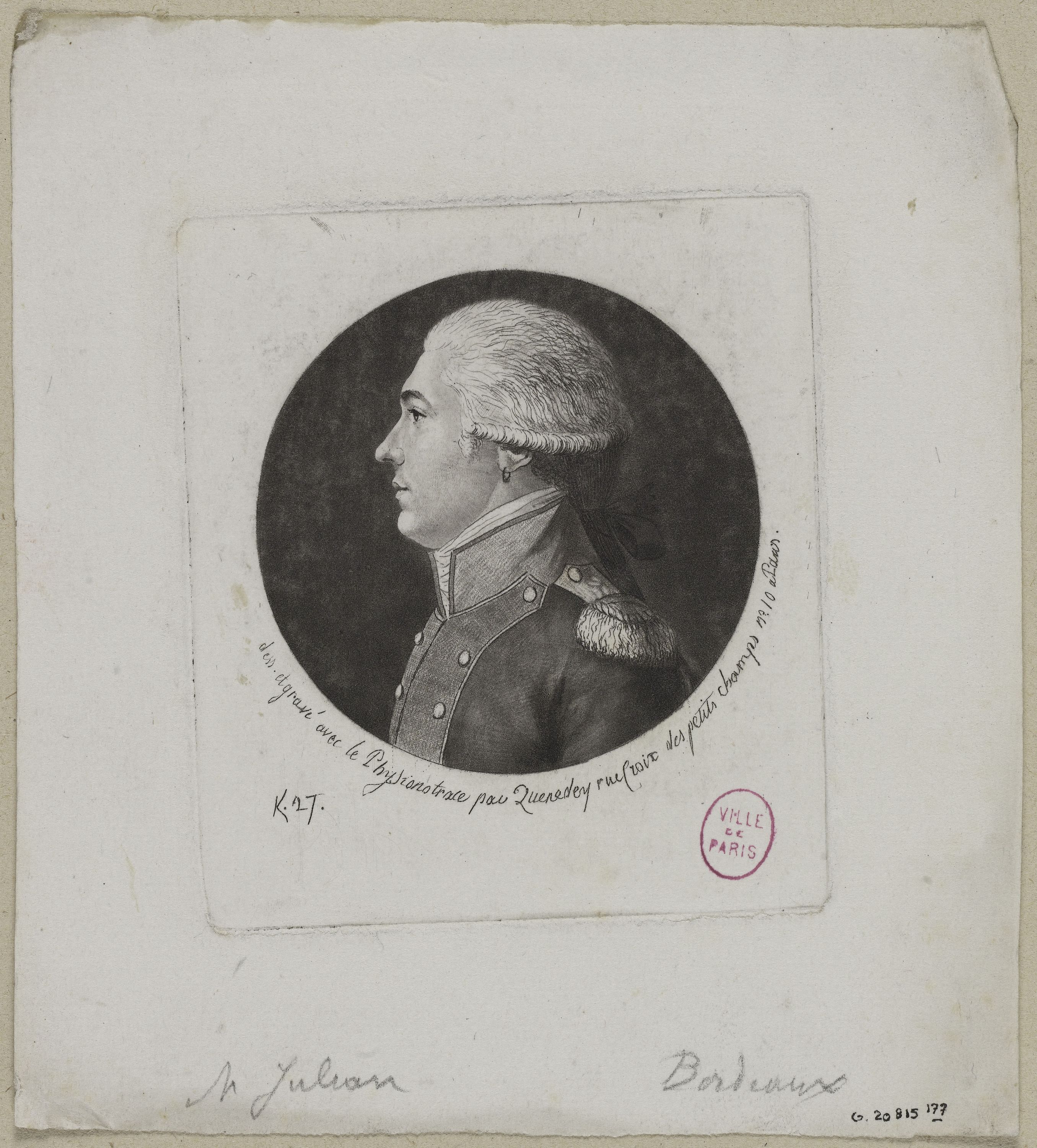 Edmé Quenedey, Portrait de Monsieur Julian