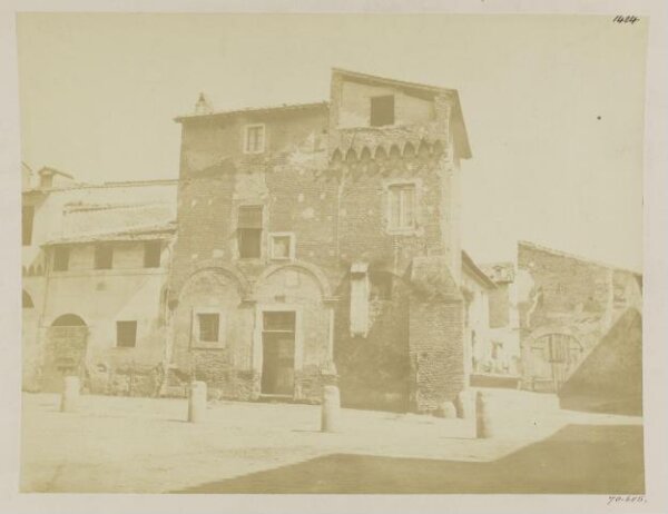 Parker, John Henry, Medieval - House of the thirteenth century, with remains of the Tower and the Porticus, near the Church of S. Cecilia in Trastavere, Rome