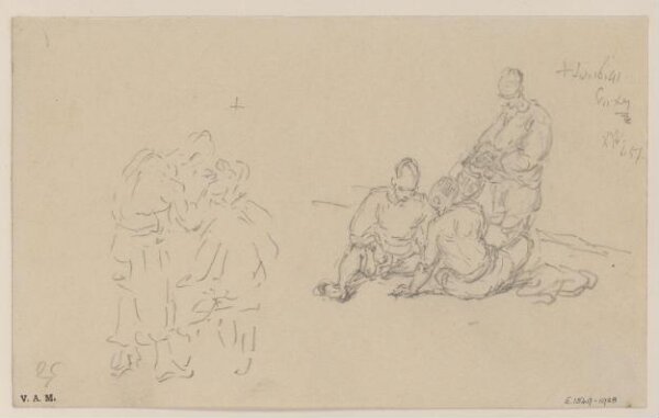 George Chinnery, Two sketches of groups of Chinese figures