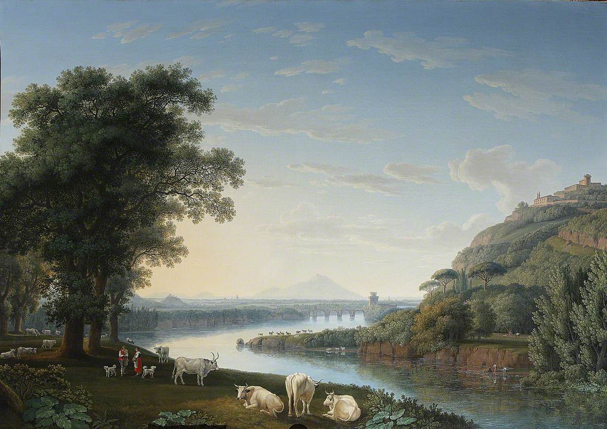 Jacob Philipp Hackert, Capriccio View of the River Volturno with Monte Epomeo beyond